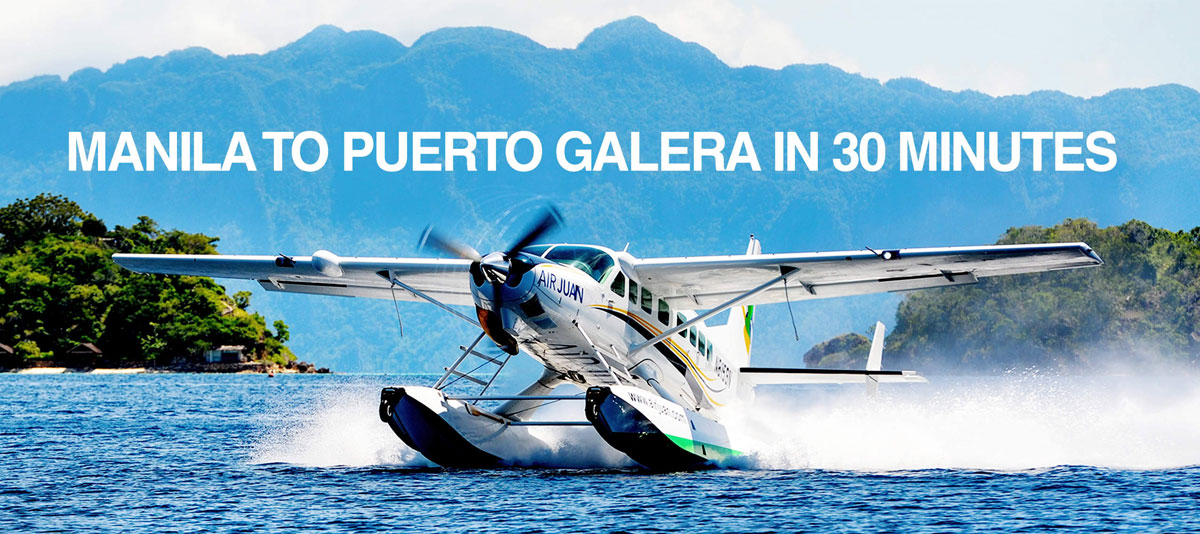 get to puerto galera by seaplane juan air
